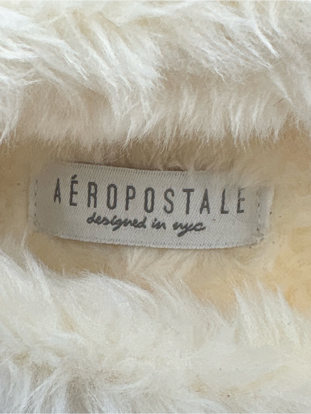 Aeropostale Red Moccasin Slippers with Cream Faux-Fur Trim - Picture 3 of 9
